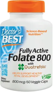 Doctor's Best - Kwas Foliowy 800 z Quatrefolic, 800mcg, 60 vkaps