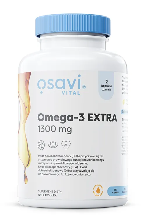 Osavi - Omega-3 Extra, 1300mg, Cytryna, 120 kapsułek miękkich