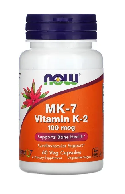 NOW Foods - Witamina MK-7 K-2 , 100 mcg, 60 vkaps