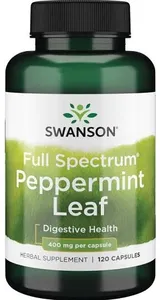 Swanson - Liść Mięty Pieprzowej, 400 mg, 120 vkaps