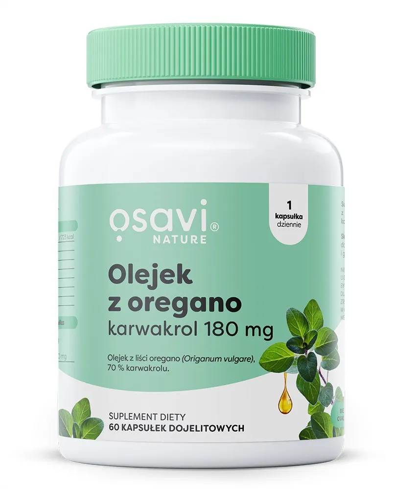 Osavi - Olejek z Oregano Karwakrol, 180mg, 60 kapsułek dojelitowych