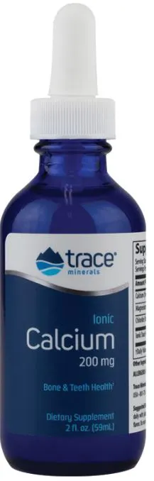 Trace Minerals - Wapń zjonizowany, 200mg, Płyn, 59 ml