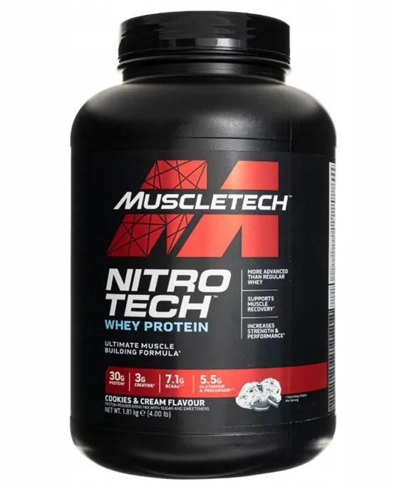 MuscleTech - Odżywka białkowa Nitro-Tech, Cookies & Cream, Proszek, 1800g