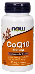 NOW Foods - Koenzym Q10 + Jagoda Głogowa, 100mg, 90 vkaps