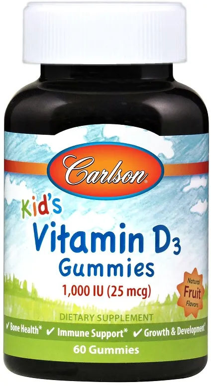 Carlson Labs - Kid's Vitamin D3 Gummies 1000 IU, 60 żelek