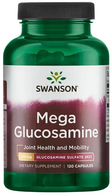 Swanson - Mega Glukozamina, 750mg Siarczan Glukozaminy 2KCL, 120 kapsułek