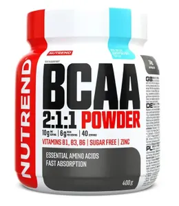 Nutrend - Aminokwasy, BCAA 2:1:1 Powder, Icy Blue Raspberry, Proszek 400g