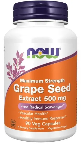 Now Foods - Grape Seed Extract, 500mg Maximum Strength, 90 vkaps