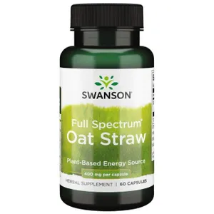 Swanson - Owies Zwyczajny, Oat Straw, 400mg, 60 kapsułek