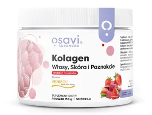 Osavi - Kolagen Włosy, Skóra i Paznokcie, Rabarbar - Truskawka, Proszek, 150g