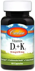 Carlson Labs - Witamina D3 + K2, 60 kapsułek