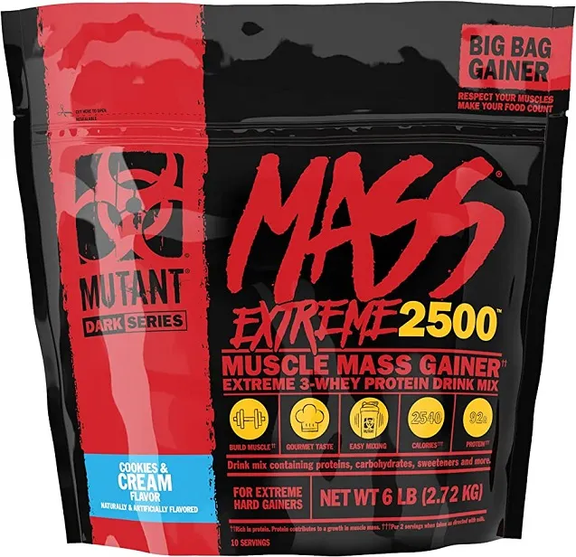 Mutant - Mass Extreme 2500, Gainer, Cookies & Cream, Proszek, 2720g