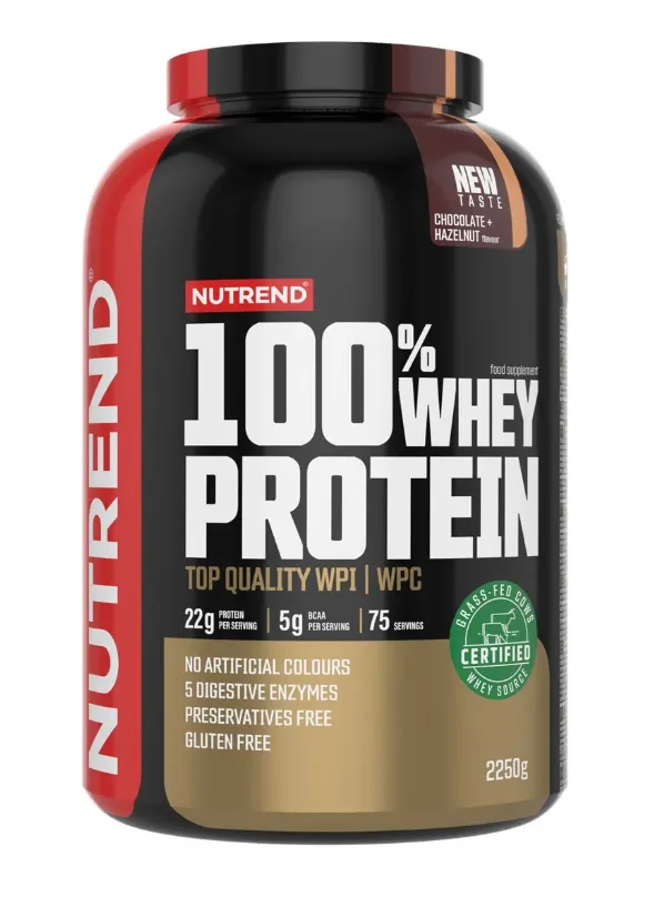 Nutrend - Odżywka Białkowa 100% Whey Protein, Chocolate & Hazelnut, Proszek 2250g
