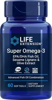 Life Extension - Super Omega-3 EPA / DHA z Lignanami Sezamowymi i Ekstraktem z Oliwek, 60 kapsułek miękkich
