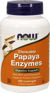 NOW Foods - Papaya Enzyme, Papaina, 180 tabletek do ssania