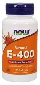 NOW Foods - Witamna E-400, Naturalna, Mix Tokoferoli, 100 kapsułek miękkich