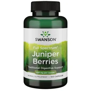 Swanson - Full Spectrum Juniper Berries, Wsparcie Trawienia, 520mg, 100 kapsułek