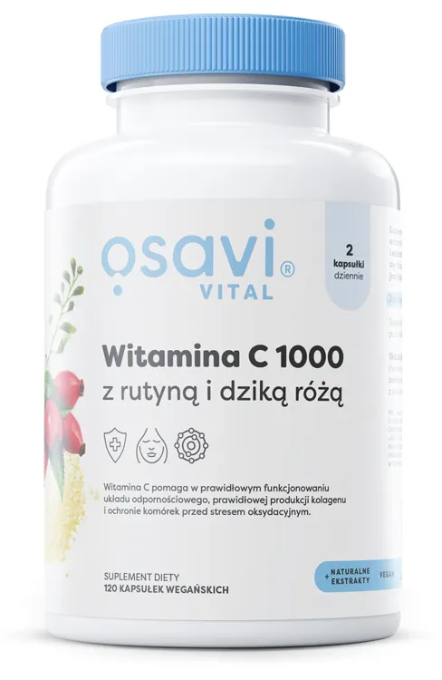 Osavi - Witamina C1000 z Rutyną i Dziką Różą, 120 kapsułek
