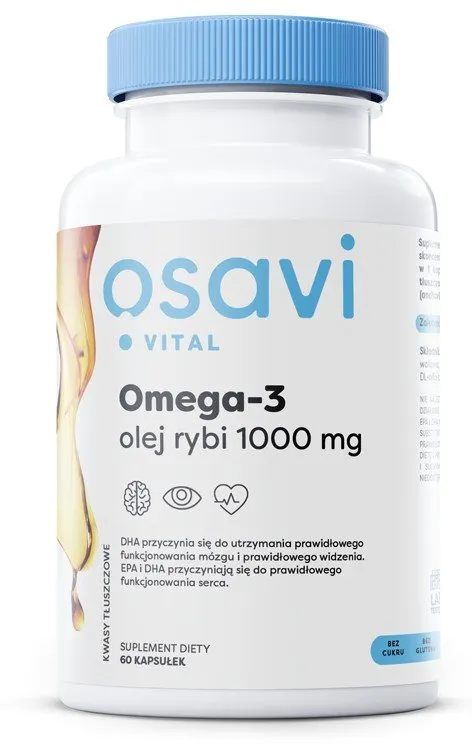 Osavi - Omega-3 Olej Rybi, 1000mg, Cytryna, 60 kapsułek miękkich