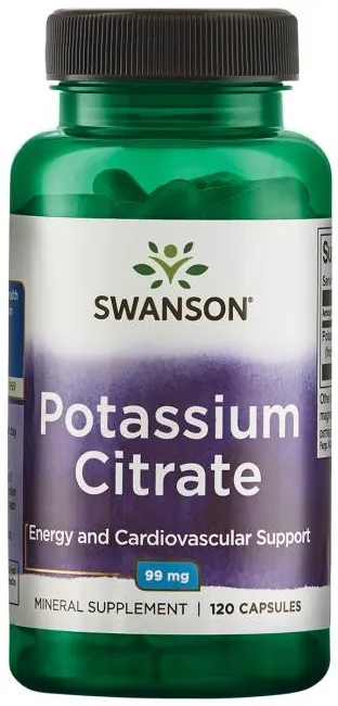 Swanson - Cytrynian Potasu, 99mg, 120 kapsułek