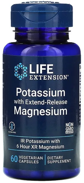 Life Extension - Potas z magnezem o przedłużonym uwalnianiu, 60 kapsułek roślinnych