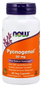 NOW Foods - Pycnogenol, Ekstrakt z Kory, 30mg, 300mg Bioflawonoidów, 60 vkaps