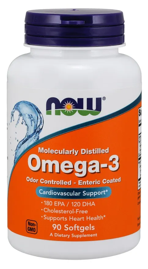 NOW Foods - Omega-3 Molecularly Distilled, 90 kapsułek miękkich