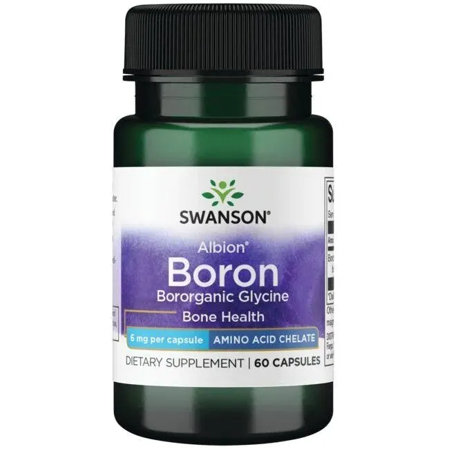 Swanson - Bor, w Postaci Chelatu Glicynowego, 6mg, 60 kapsułek
