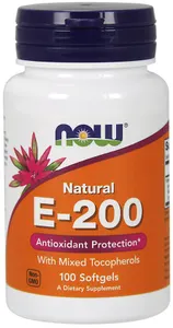 NOW Foods - Witamina E-200, Naturalna, Mieszane Tokoferole, 100 kapsułek miękkich