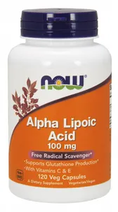 NOW Foods - Kwas Alfa-Liponowy z Witaminami C i E, 100 mg, 120 vkaps