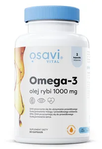 Osavi - Omega-3 Olej Rybi, 1000mg, Naturalny Smak, 60 kapsułek miękkich