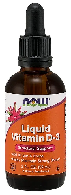 NOW Foods - Witamina D3, 400 IU, Płyn, 59 ml