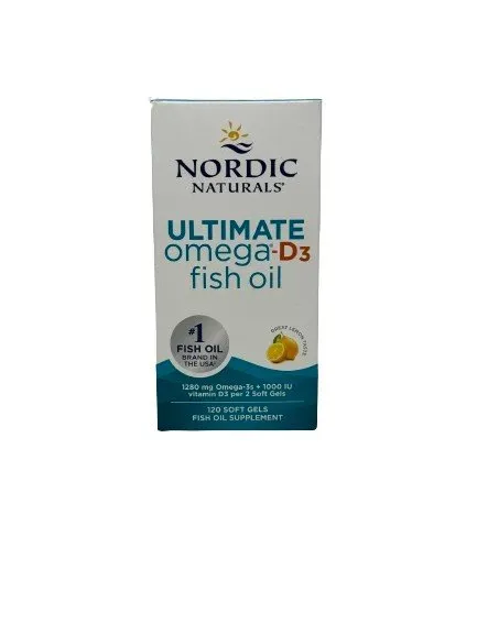 Nordic Naturals - Ultimate Omega-D3 Fish Oil, 1280mg, Cytryna, 120 kapsułek miękkich