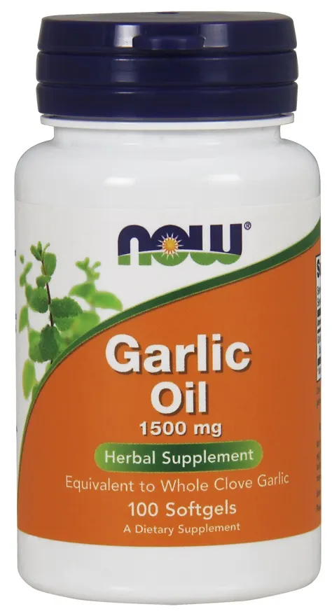 NOW Foods - Garlic Oil, Olej z Czosnku, 1500mg, 100 kapsułek miękkich