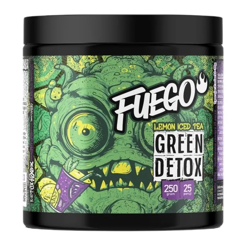Fuego - Green Detox, Lemon Iced Tea, Proszek, 250g