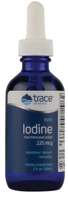 Trace Minerals - Ionic Iodine 225mcg, Płyn, 59 ml