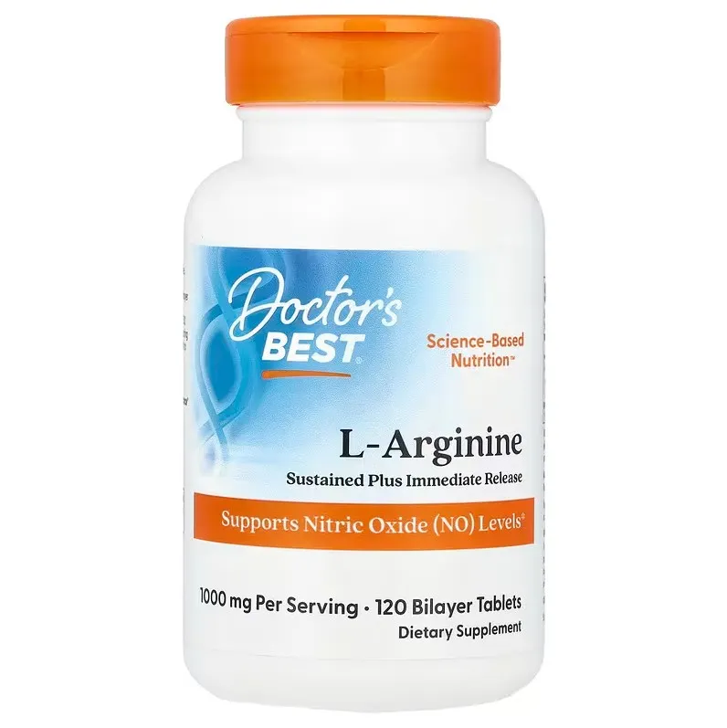 Doctor's Best - L-Arginina o Przedłużonym Działaniu, 500mg, 120 tabletek