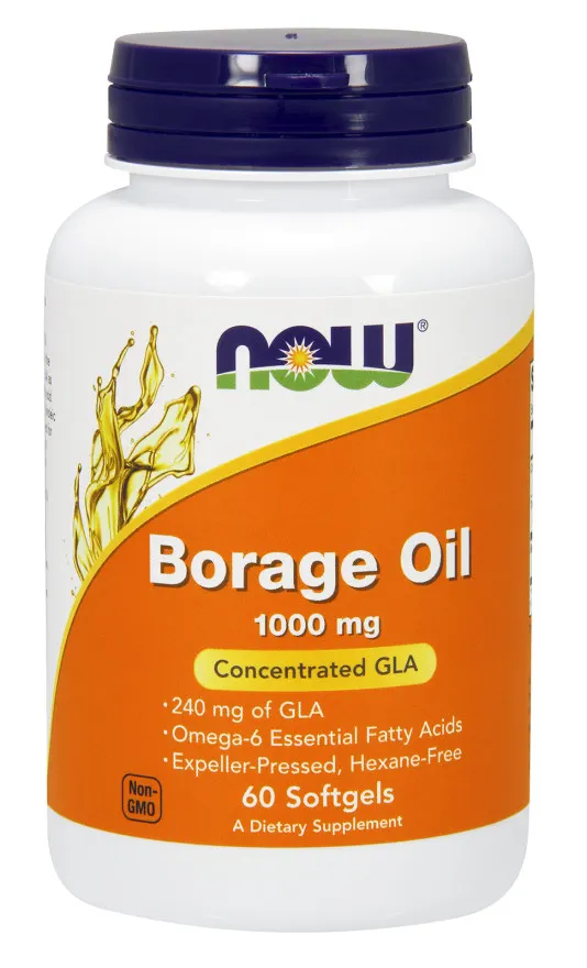 NOW Foods - Olej z Ogórecznika, Borage Oil, 1000mg, 60 kapsułek miękkich