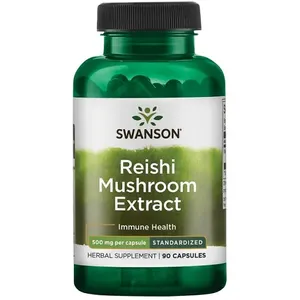 Swanson - Grzyby Reishi, 500mg, 90 kapsułek