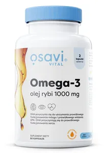 Osavi - Omega-3 Olej Rybi, 1000mg, Cytryna, 60 kapsułek miękkich