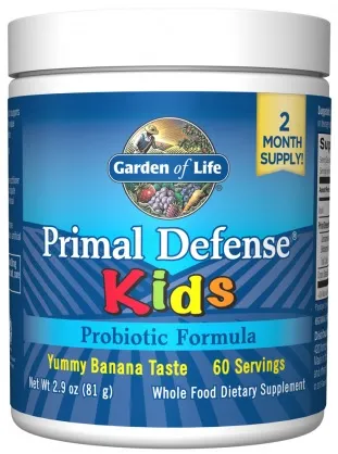 Garden of Life - Probiotyki dla Dzieci, Primal Defense, Banan, Proszek, 76g