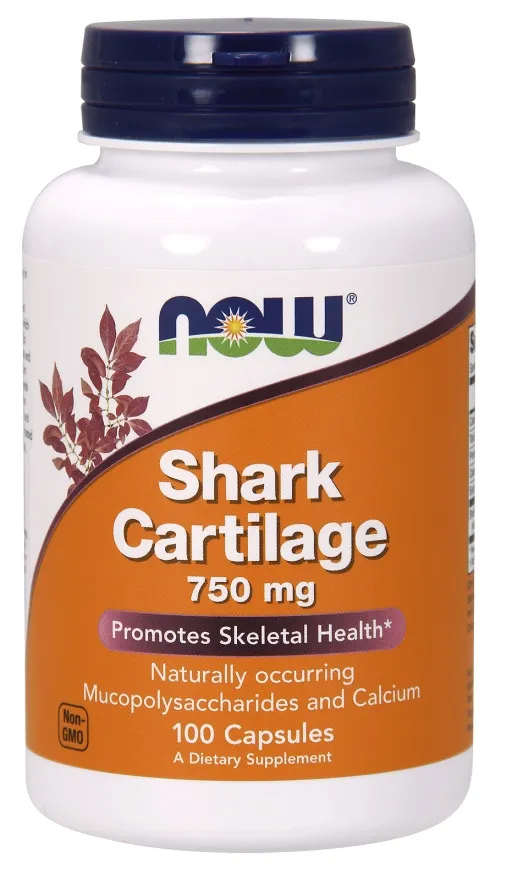 NOW Foods - Chrząstka Rekina, Shark Cartilage, 750mg, 100 kapsułek