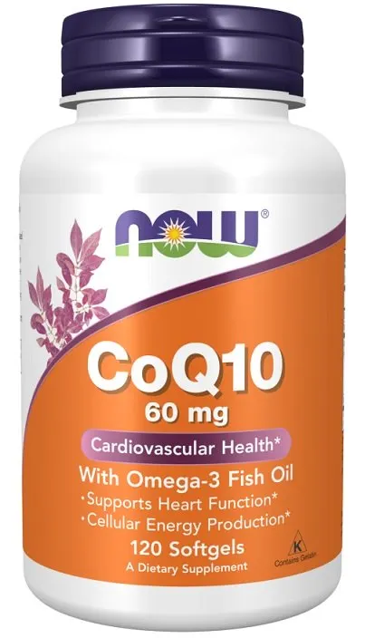 NOW Foods - Koenzym Q10, 60mg z Omega-3, 120 kapsułek miękkich