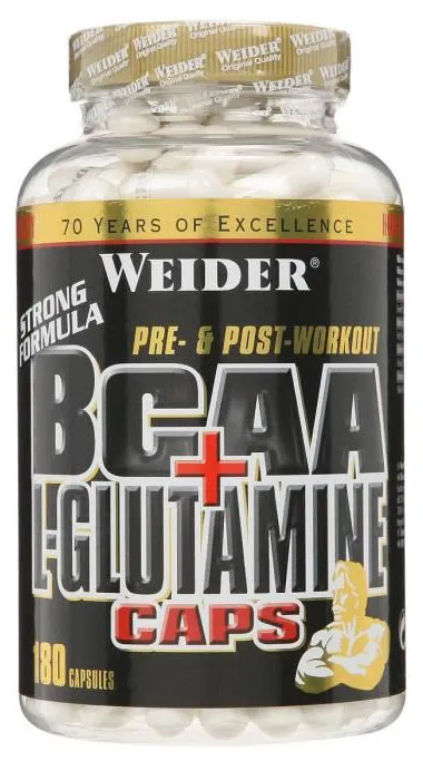 Weider - BCAA + L-Glutamina, 180 kapsułek