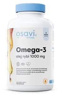 Osavi - Omega-3 Olej Rybi, 1000mg, Cytryna, 180 kapsułek miękkich