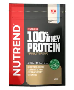 Nutrend - Odżywka Białkowa 100% Whey Protein, Biała Czekolada + Kokos, Proszek 400g