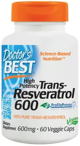 Doctor's Best - Trans-Resweratrol 600, 600mg, 60 vkaps