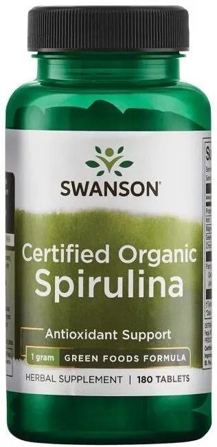 Swanson - Spirulina Certified, 500mg, 180 tabletek