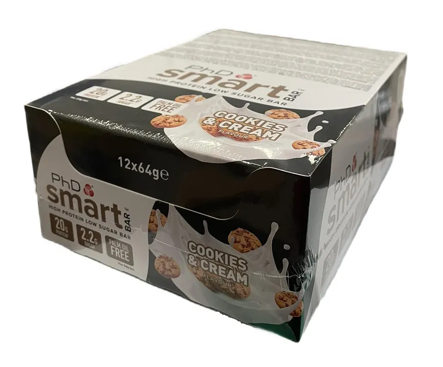 PhD - Baton Smart Bar, Cookies & Cream, 12 szt. x 64g