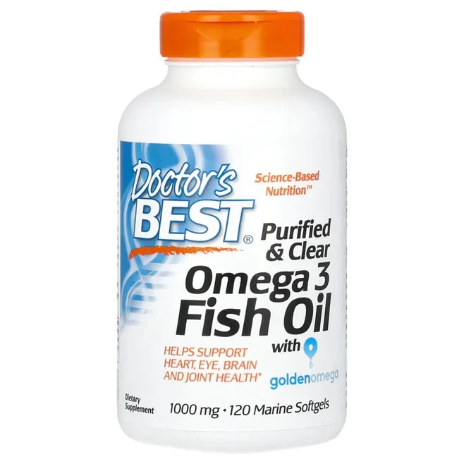 Doctor's Best - Purified & Clear Omega 3 Fish Oil, 1000mg, 120 kapsułek miękkich